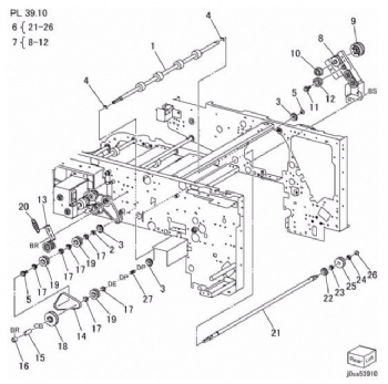 Bypass Roll 3, 2a Gear Box For Xerox D95 D110 D125 Series